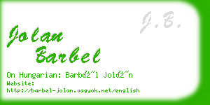 jolan barbel business card